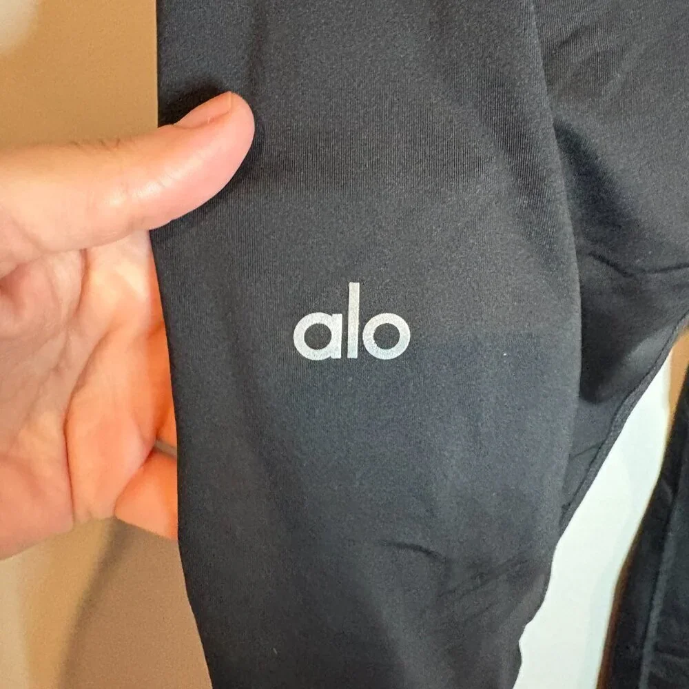 Alo black tie waist leggings